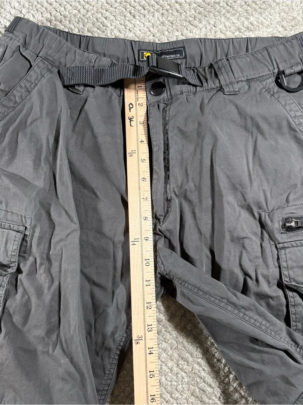 BC Clothing Men's Convertible Cargo Hiking Pants / Shorts Charcoal Large x 30”